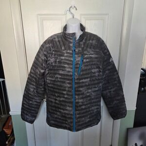 Eddie Bauer First Ascent StormDown 800 Puffer Jacket Mens Tall Large Grey Camo